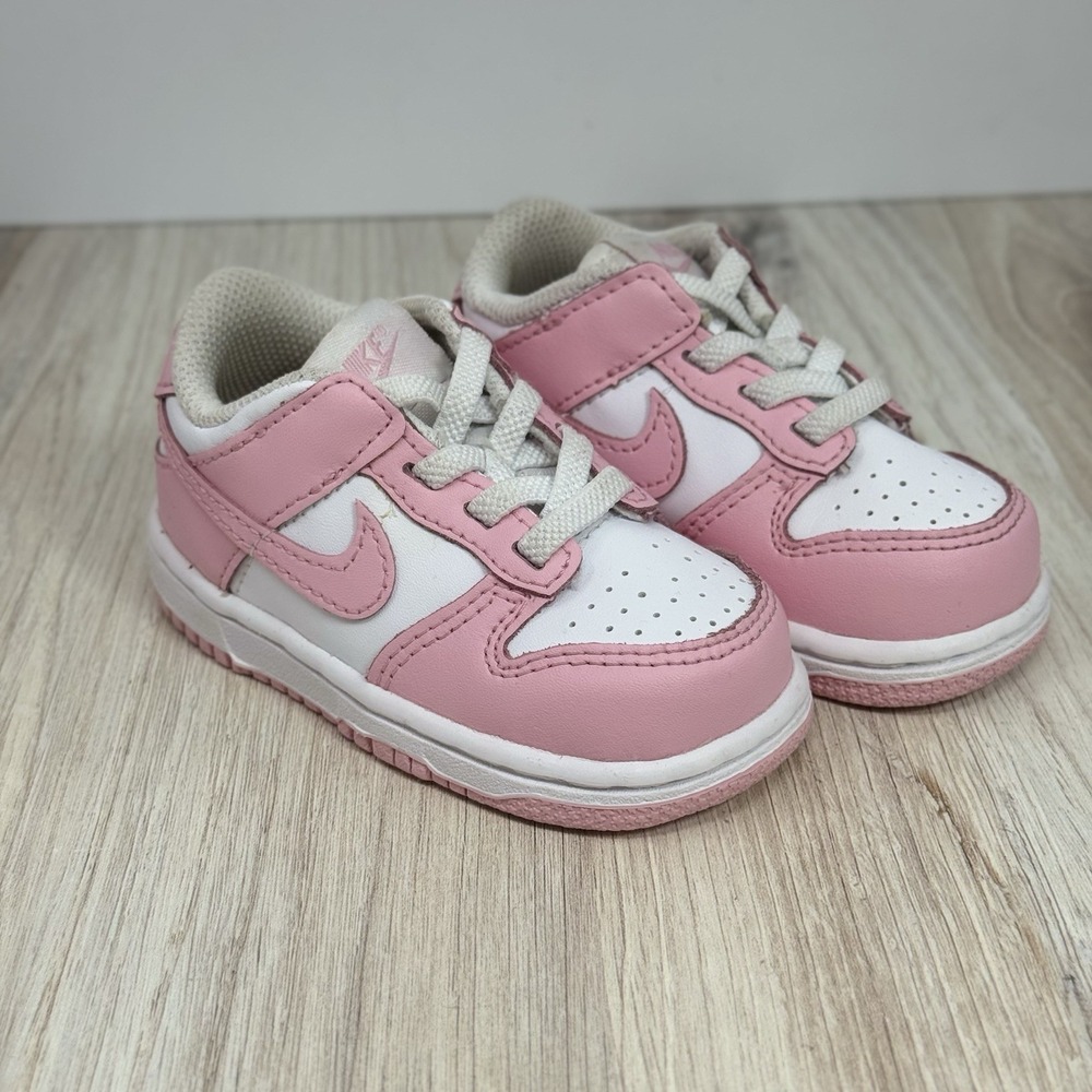 Nike Dunk Low Pink Foam White Toddler Girls' Sneakers Size 5C
